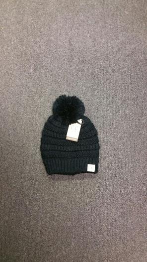 NWT FREE SHIP CC Kids Pom Beanie Black