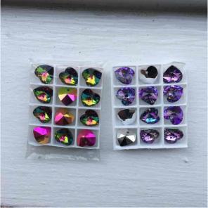 Heart crystal beads