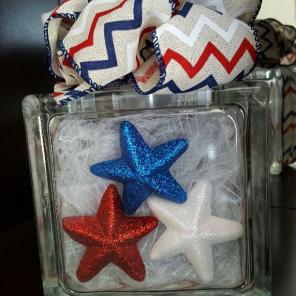 Patriotic Light Up Glass Present Box