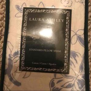 Laura Ashley standard sham blue quilt