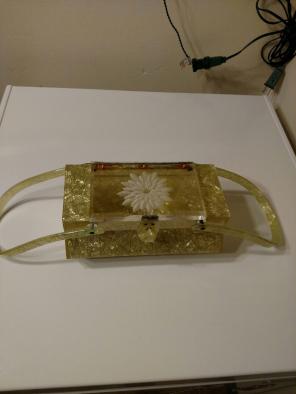 Vintage Amber Lucite pursr