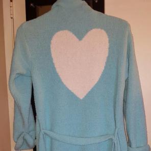 Soo soft! Blue & White Heart bathrobe