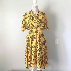 Vintage Nicole Miller Yellow Dress