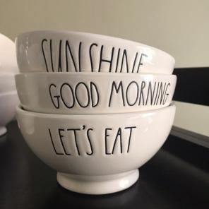 Rae Dunn Bowl Set With Colored Interior