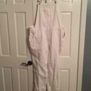 White overall pants