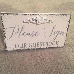 Guestbook Painted Vintage Sign - Wedding