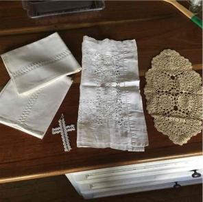 Vintage linens fair condition.