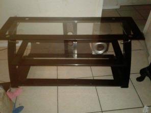 All glass entertainment shelf