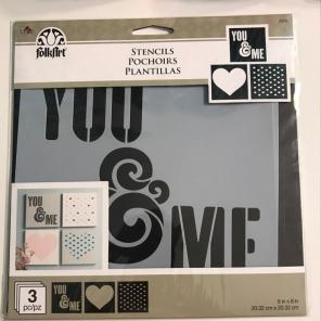 "You & Me" 3 Pcs Stencils