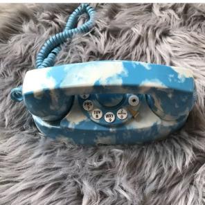 Vintage 1980 Sky Blue Clouds Phone