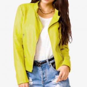 Forever 21 Lime Green Moto Jacket