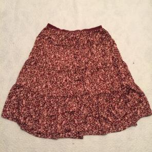 Floral Silk Tiered Skirt