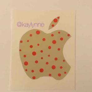 Beige/ Orange Apple Decal