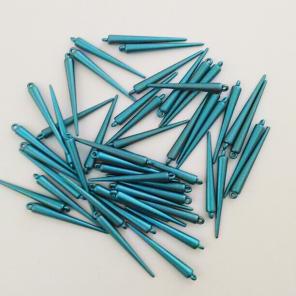 Acrylic Spike Beads, 53mm x 6mm, Blue