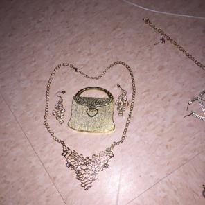Necklace , Earrings, Mirror