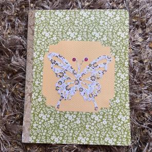Green Butterfly Floral Journal