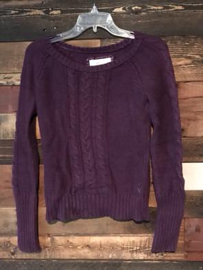 Purple Cable Sweater From American Eagle