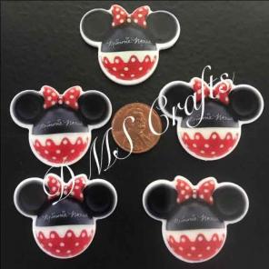 Minnie Mouse Flatback Resin Cabochon