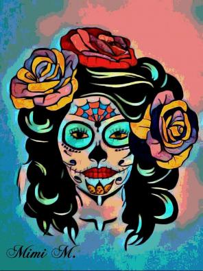 "Sugar Skull Sister #3" art print