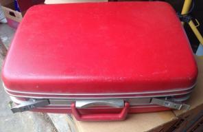 Samsonite cherry red vintage suitcase
