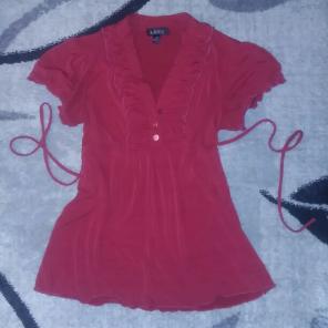 Red blouse top medium