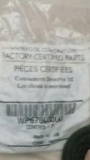 Whirlpool refrigerator control new