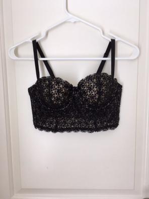 Bebe Beaded Floral Crop Top
