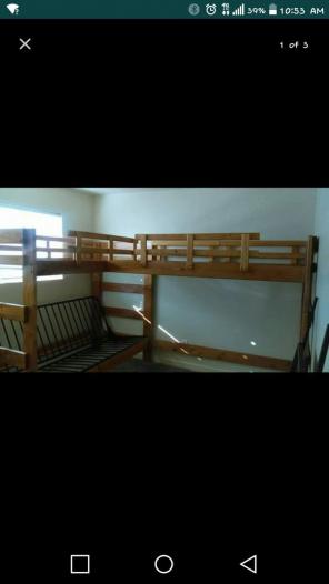 L Shaped Loft Futon Bed Frame OFFER UP!