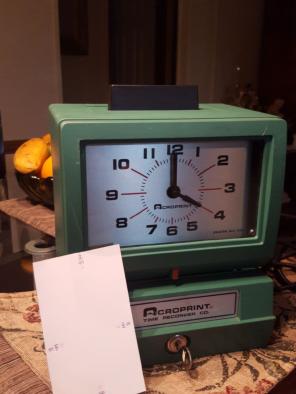 Vintage- Acroprint Time Recorder.