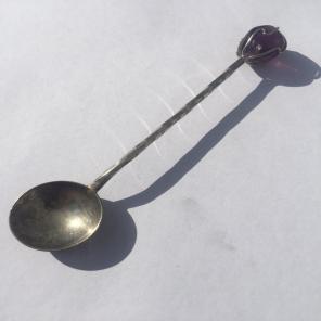 Vintage Sterling Silver & Stone Spoon