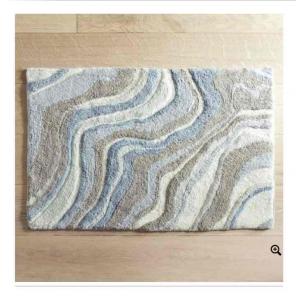 Pier 1 Marbled Blue and Gray Bath Rug
