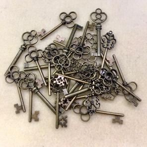 NWT Pack Of Assorted Bronze Skeleton Key