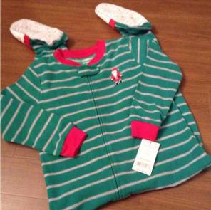 Toddler Santa Fleece Footed PJ's 4T