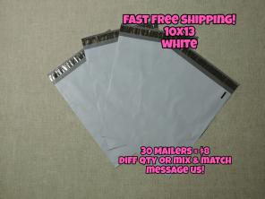 30 Poly Mailers 10x13 White