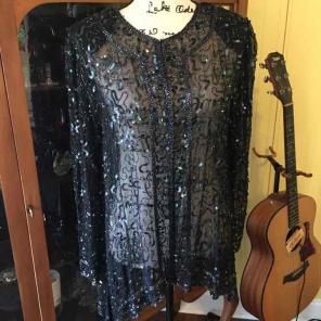 Vintahe Elegance Silk Sequin Jacket