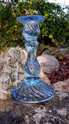Rare Ice Blue french twist candlestick