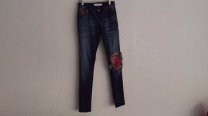 Custom Fur Floral Denim Size 2