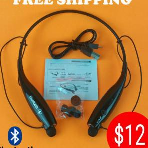 Black Bluetooth wireless headset