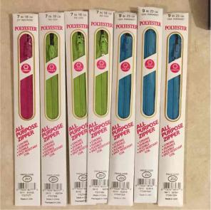 Lot if 7 zippers