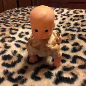 Vintage wind up crawling baby CREEPY