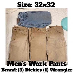 32x32 Men's Work Pants 4 Pair