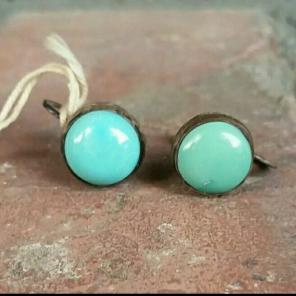 1940 Sterling Silver Turquoise Earring