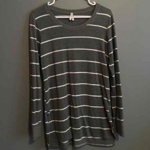 Grey/White Striped Sweater