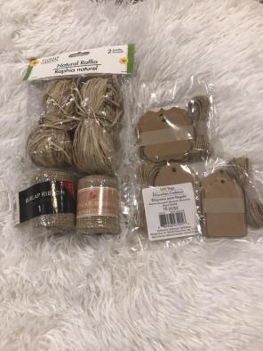 Gift Tags/ Burlap/Natural raffia