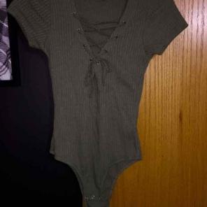 Khaki colored bodysuit Size: small