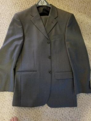 100% Wool Grey Pinstripe Suite