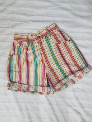Vintage 90s Striped High Waisted Shorts