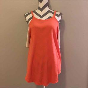 Free People Orange Cold Shoulder Sweater