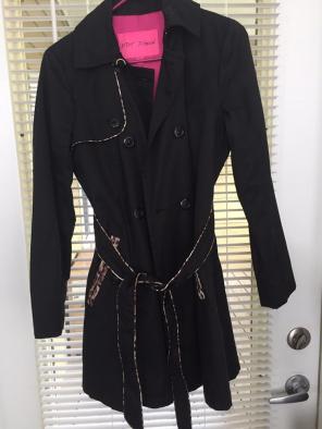 Betsey Johnson Leopard Piped Trench JK