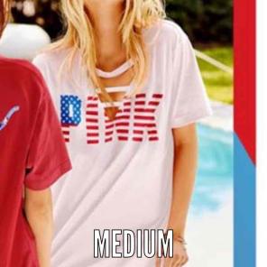 Nwt vs pink caged Americana tee